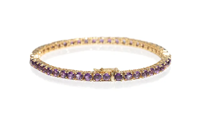 Bracelets Gold Amethyst Tennis Bracelet Four Peaks Mining Co