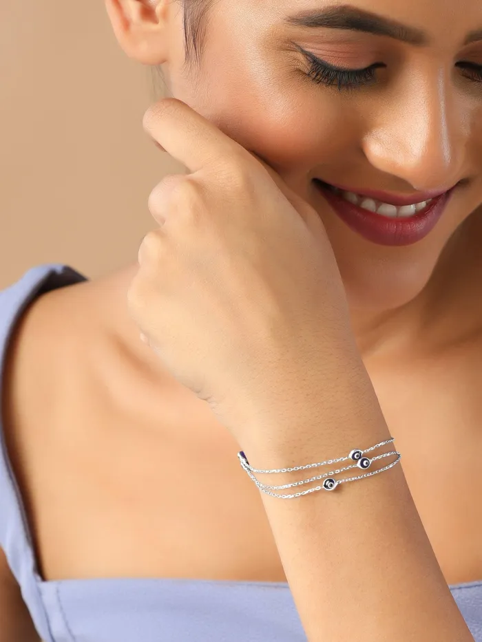 Curio Cottage Bracelets Mystic 925Plated Silver Eye Ward Bracelet