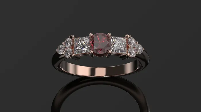 FL LLC Rings Garnet Engagement Ring Rose Gold Engagement Ring Garnet Ring Garnet Gold Rose Gold Garnet Ring