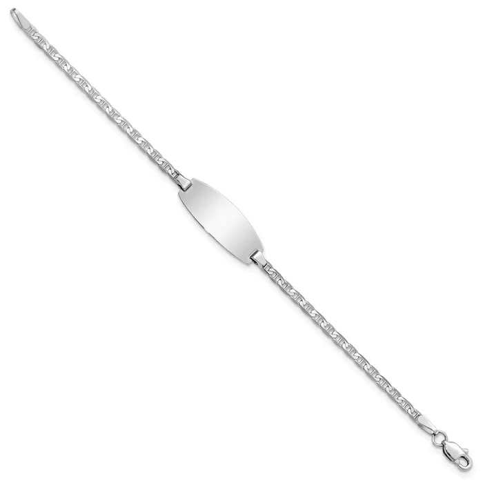 14k White Gold Oval Anchor ID BraceletWBCLID86W55 WB Choice Jewelry Bracelets 14k White Gold Oval Anchor ID BraceletWBCLID86W55 WB Choice Jewelry Bracelets