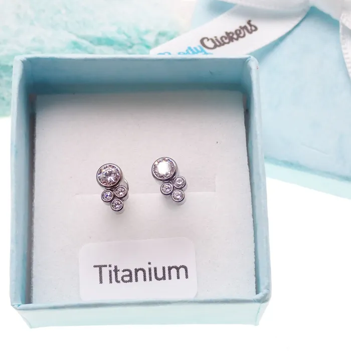 Body Clickers Body Jewelry Earrings Titanium Cluster Earrings