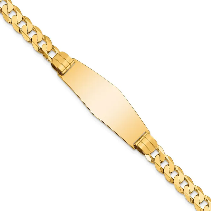 Bracelets WB Choice Jewelry 14K Curb Link Soft Diamond Shape ID BraceletWBCLID65C8