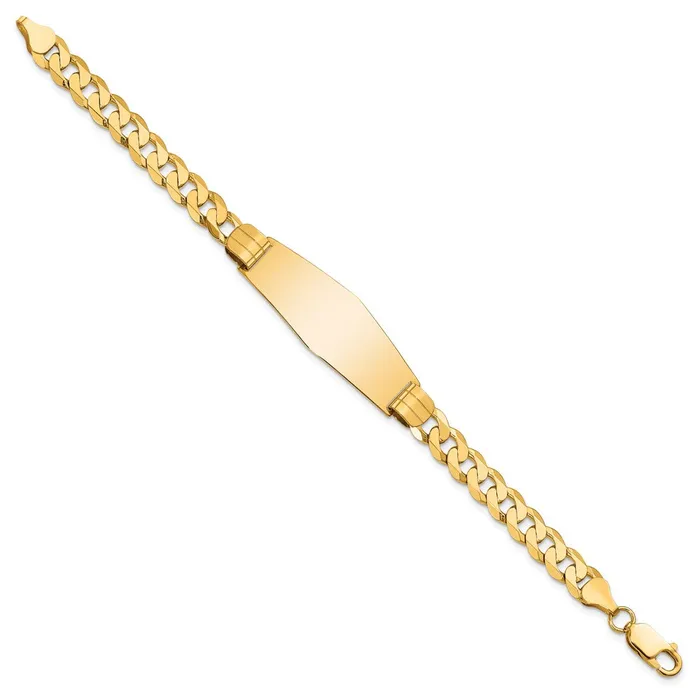 Bracelets WB Choice Jewelry 14K Curb Link Soft Diamond Shape ID BraceletWBCLID65C8 Bracelets WB Choice Jewelry 14K Curb Link Soft Diamond Shape ID BraceletWBCLID65C8