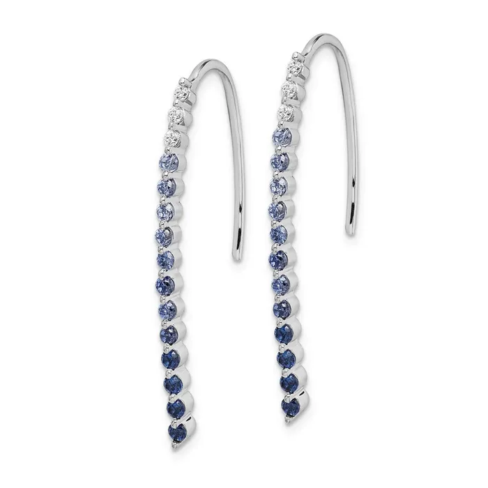 Earrings WB Choice Jewelry 14k White Gold Diamond and Sapphire EarringsWBCEM4318SA010WA