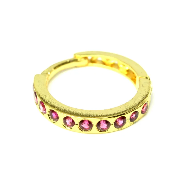 Indian Nose Ring Pink CZ Asian Gold Plated Clicker Hinged Nose Ring httpswwwkarizmajewelscom Rings