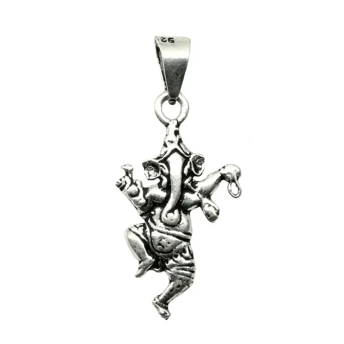 Karizma Jewels Lord Ganesha Embossed God 925 Sterling Silver Pendant Necklaces