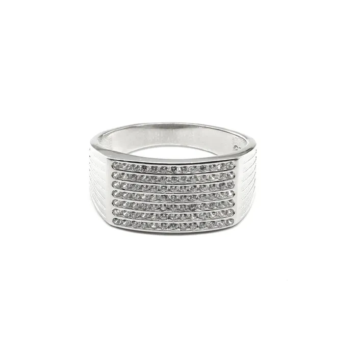 Rings Karizma Jewels Real 925 Sterling Silver White CZ Platinum Finish Mens ring