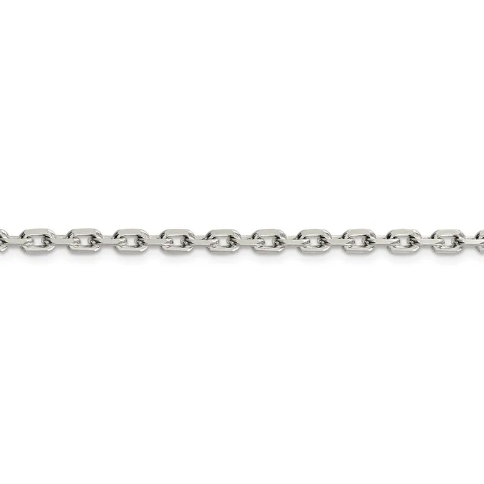 Rings WB Choice Jewelry Sterling Silver 395mm Beveled Oval Cable ChainWBCQCA12036