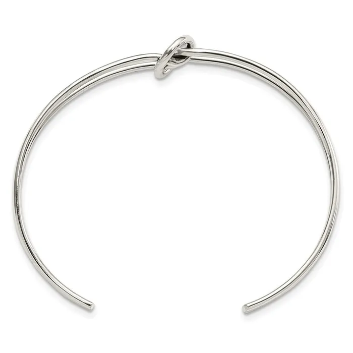 Rings WB Choice Jewelry Sterling Silver Polished 2 Band Knotted Cuff BangleWBCQB1372