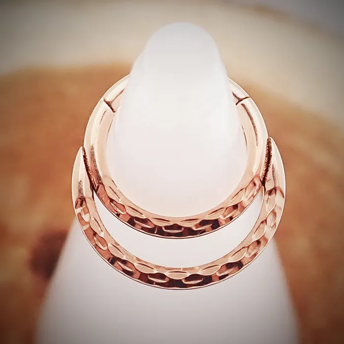 Rose Gold PVD Crescent Titanium Clicker 18g 16g Body Clickers Earrings Rose Gold PVD Crescent Titanium Clicker 18g 16g Body Clickers Earrings