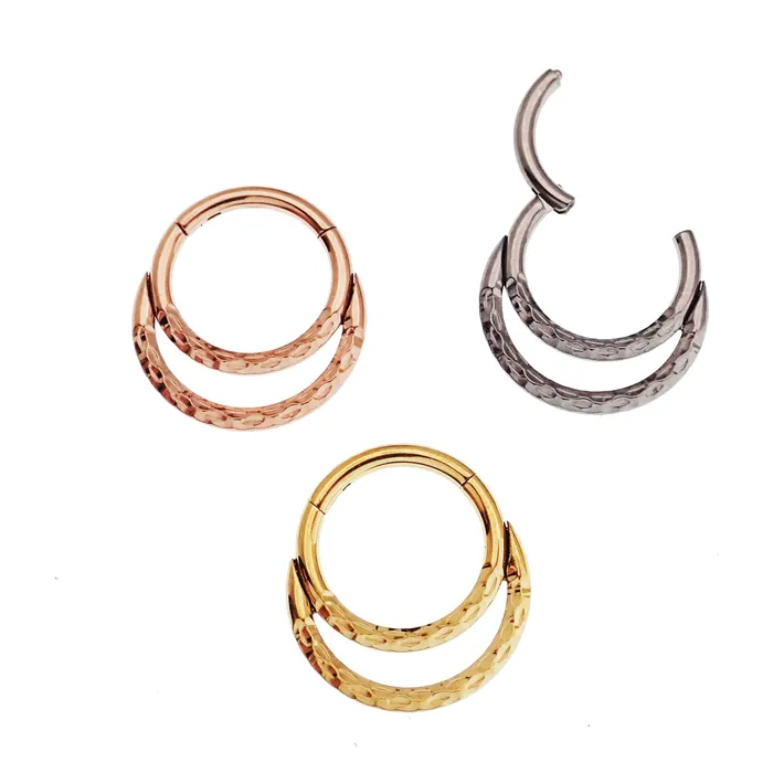 Rose Gold PVD Crescent Titanium Clicker 18g 16g Body Clickers Earrings Rose Gold PVD Crescent Titanium Clicker 18g 16g Body Clickers Earrings
