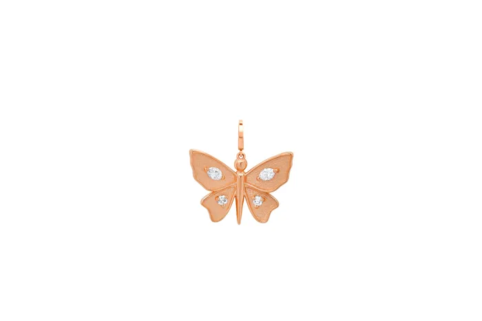 Small Diamond Butterfly Charm Shylee Rose Jewelry Charm Necklaces