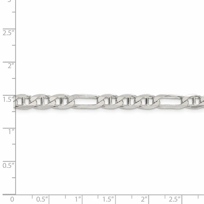 Sterling Silver 55mm Figaro Anchor ChainWBCQAF15026 WB Choice Jewelry Rings