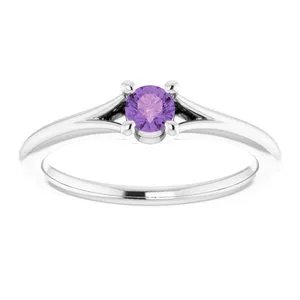 WB Choice Jewelry 14K White Amethyst Youth Solitaire Ring71984601PSTWBC Rings