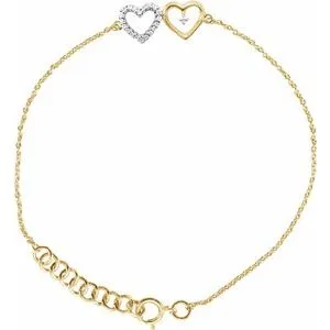 WB Choice Jewelry Bracelets 10K Yellow 07 CTW Diamond Double Heart 7 Bracelet65269060000PSTWBC WB Choice Jewelry Bracelets 10K Yellow 07 CTW Diamond Double Heart 7 Bracelet65269060000PSTWBC