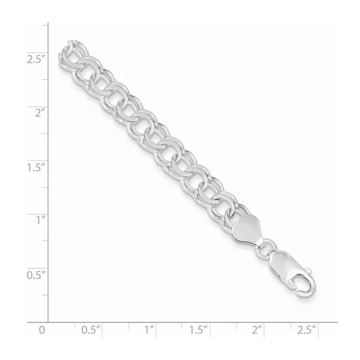 WB Choice Jewelry Bracelets Sterling Silver 76mm Double Link Charm BraceletWBCQG22057 WB Choice Jewelry Bracelets Sterling Silver 76mm Double Link Charm BraceletWBCQG22057