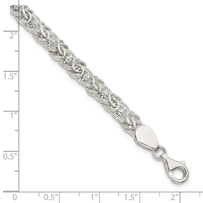 WB Choice Jewelry Bracelets Sterling Silver Polished DC Flat Oval Beaded Link 8in BraceletWBCQG58718 WB Choice Jewelry Bracelets Sterling Silver Polished DC Flat Oval Beaded Link 8in BraceletWBCQG58718