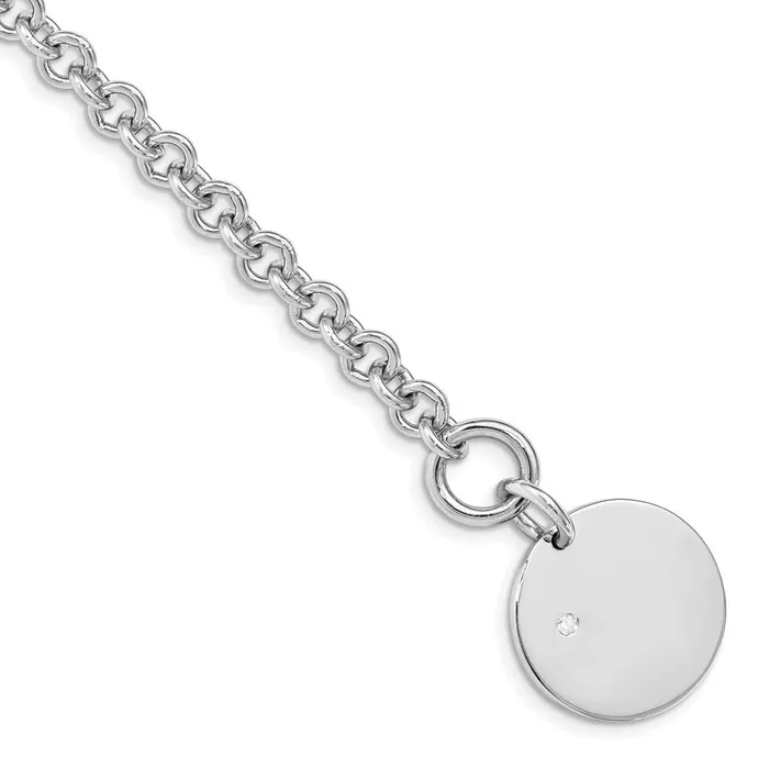 WB Choice Jewelry Bracelets Sterling Silver Rhodiumplated 03ct Diamond Disc BraceletWBCQG149875 WB Choice Jewelry Bracelets Sterling Silver Rhodiumplated 03ct Diamond Disc BraceletWBCQG149875
