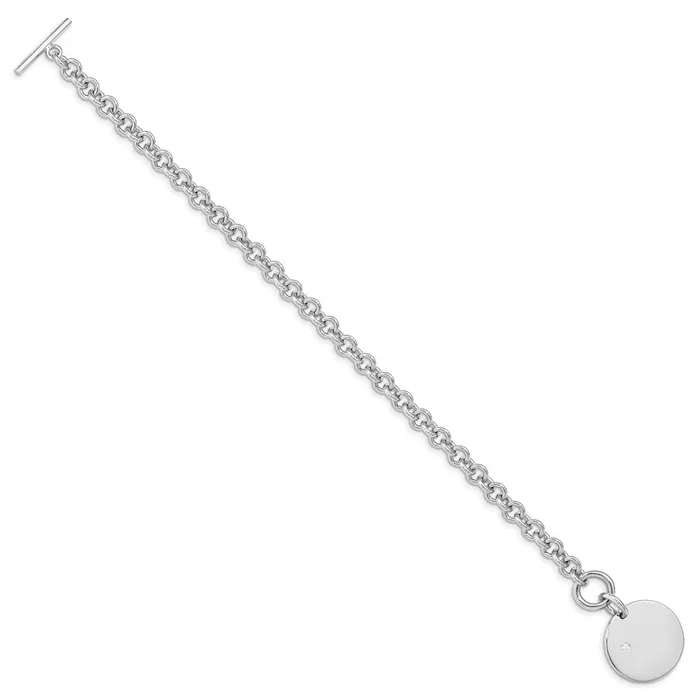 WB Choice Jewelry Bracelets Sterling Silver Rhodiumplated 03ct Diamond Disc BraceletWBCQG149875 WB Choice Jewelry Bracelets Sterling Silver Rhodiumplated 03ct Diamond Disc BraceletWBCQG149875