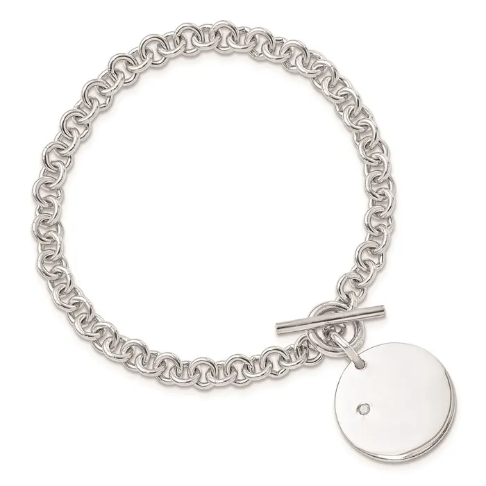 WB Choice Jewelry Bracelets Sterling Silver Rhodiumplated 03ct Diamond Disc BraceletWBCQG149875 WB Choice Jewelry Bracelets Sterling Silver Rhodiumplated 03ct Diamond Disc BraceletWBCQG149875