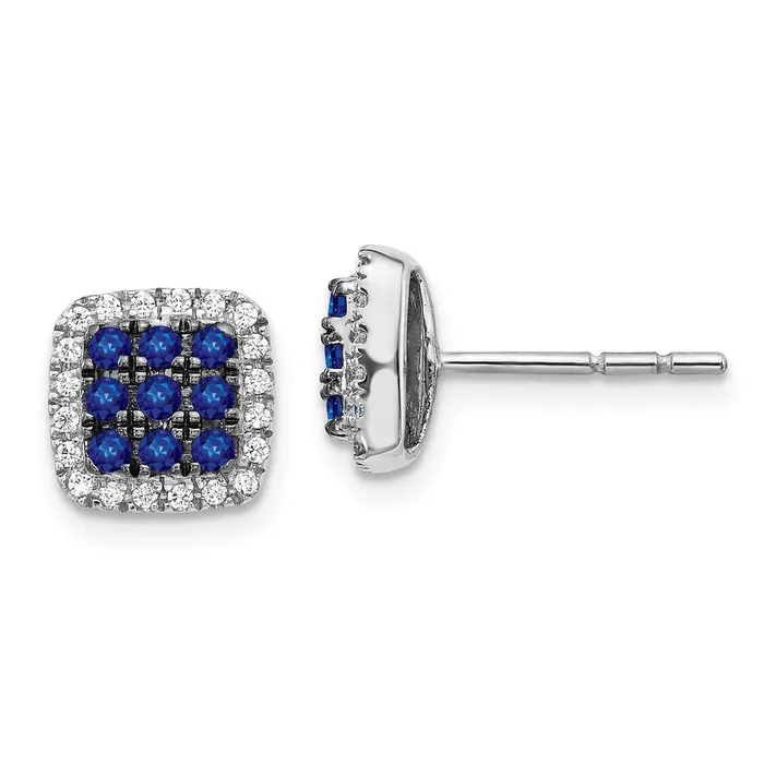 WB Choice Jewelry Earrings 14k White Gold Diamond and Sapphire Post EarringsWBCEM5613SA020WA WB Choice Jewelry Earrings 14k White Gold Diamond and Sapphire Post EarringsWBCEM5613SA020WA