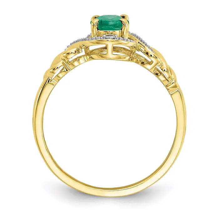 WB Choice Jewelry Rings 10K Emerald and Diamond RingWBC10XB302
