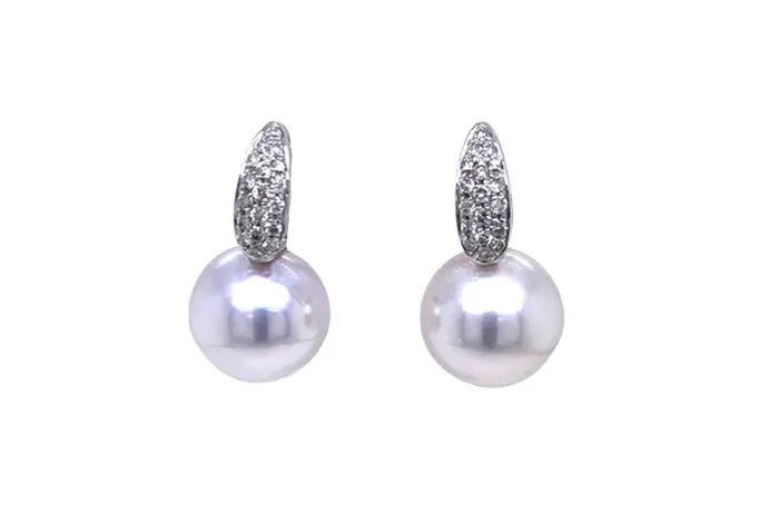 Albert Hern Earrings Earrings 14kt Gold South Sea Pearls Diamonds