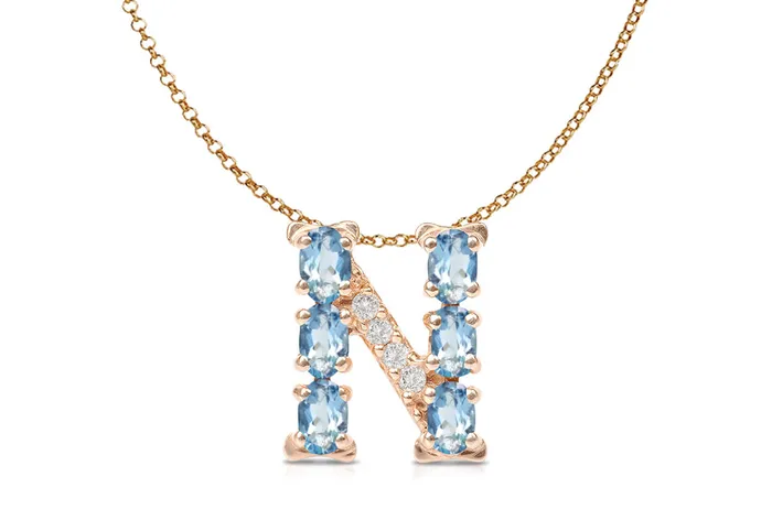 Albert Hern Necklaces Pendant Letter N Initial 18kt Gold