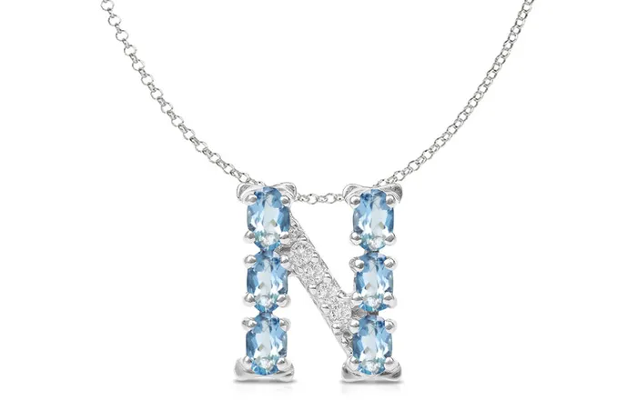 Albert Hern Necklaces Pendant Letter N Initial 18kt Gold