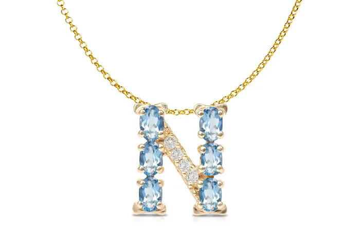 Albert Hern Necklaces Pendant Letter N Initial 18kt Gold