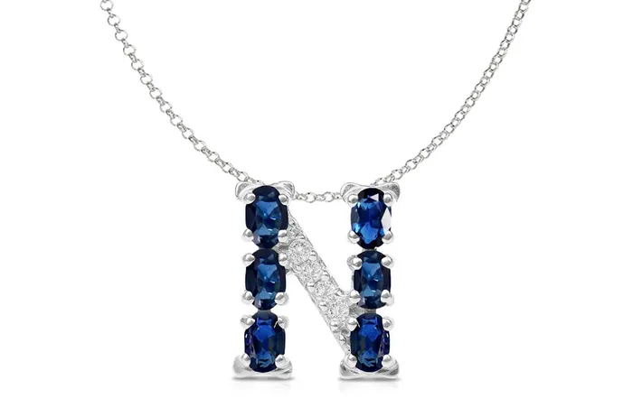 Albert Hern Necklaces Pendant Letter N Initial 18kt Gold