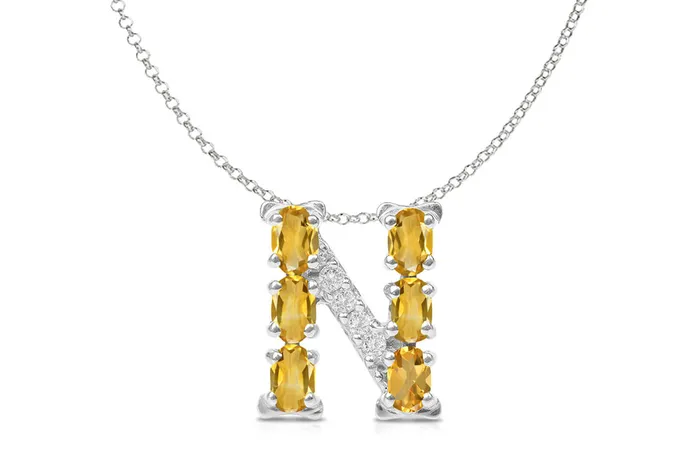 Albert Hern Necklaces Pendant Letter N Initial 18kt Gold