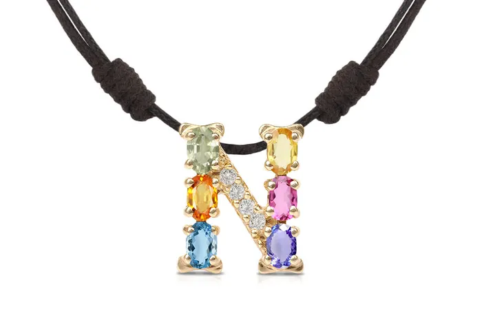 Albert Hern Necklaces Pendant Letter N Initial 18kt Gold