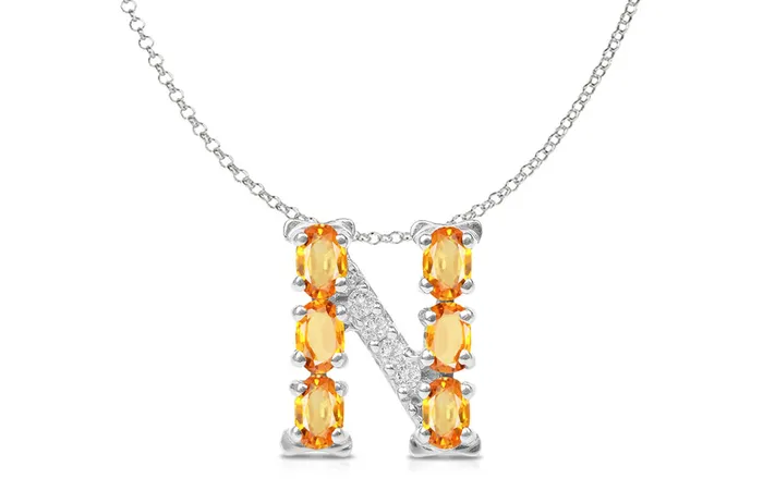 Albert Hern Necklaces Pendant Letter N Initial 18kt Gold