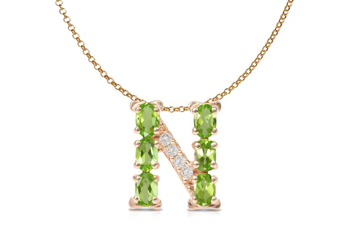 Albert Hern Necklaces Pendant Letter N Initial 18kt Gold