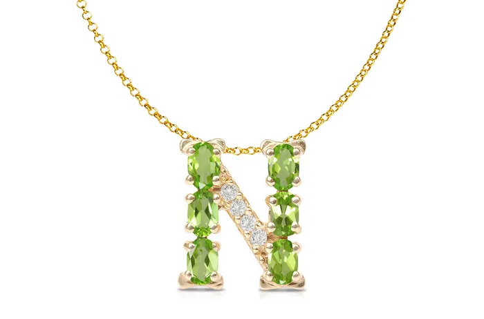 Albert Hern Necklaces Pendant Letter N Initial 18kt Gold