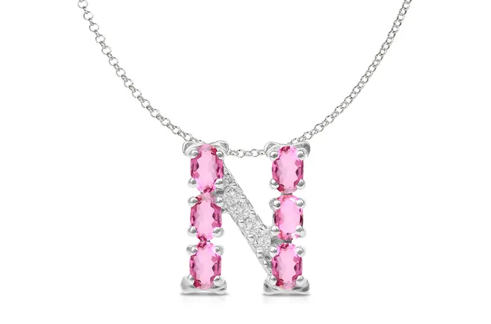 Albert Hern Necklaces Pendant Letter N Initial 18kt Gold