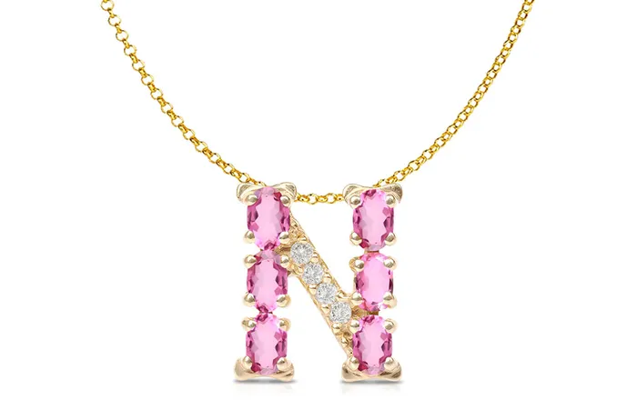 Albert Hern Necklaces Pendant Letter N Initial 18kt Gold