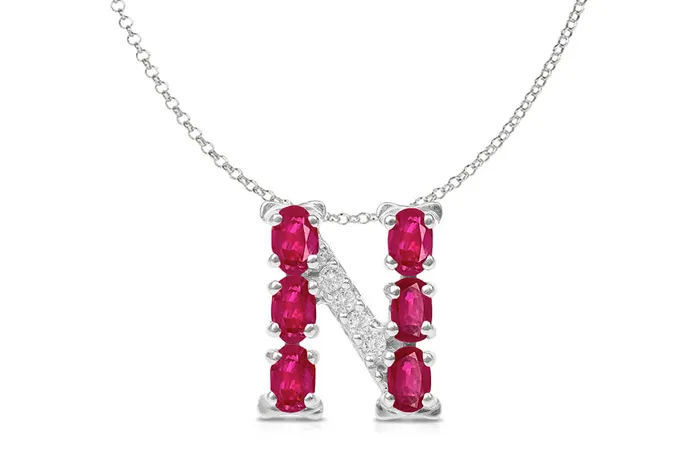 Albert Hern Necklaces Pendant Letter N Initial 18kt Gold