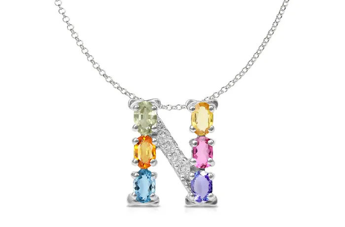 Albert Hern Necklaces Pendant Letter N Initial 18kt Gold