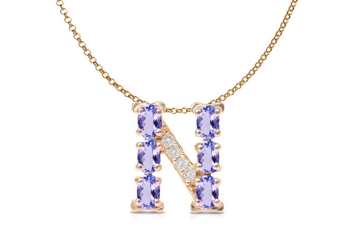 Albert Hern Necklaces Pendant Letter N Initial 18kt Gold