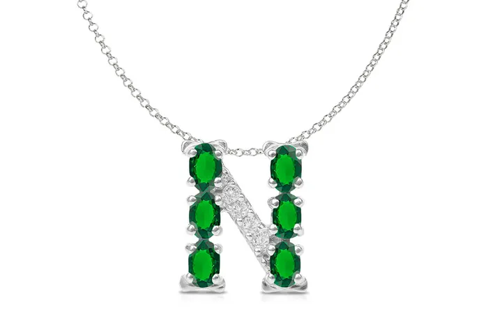 Albert Hern Necklaces Pendant Letter N Initial 18kt Gold