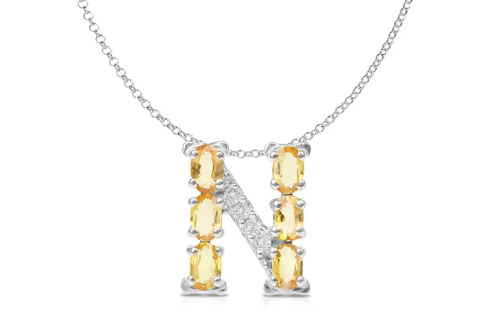 Albert Hern Necklaces Pendant Letter N Initial 18kt Gold