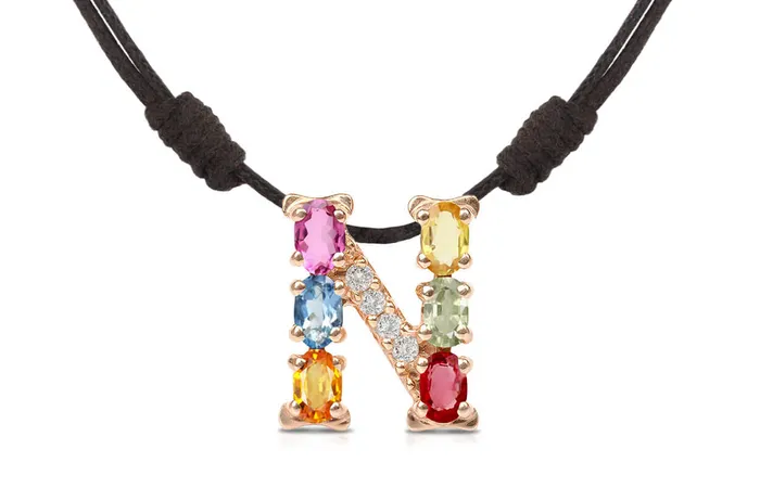 Albert Hern Necklaces Pendant Letter N Initial 18kt Gold