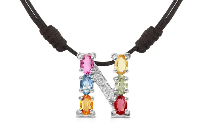 Albert Hern Necklaces Pendant Letter N Initial 18kt Gold