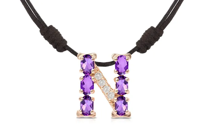 Albert Hern Necklaces Pendant Letter N Initial 18kt Gold