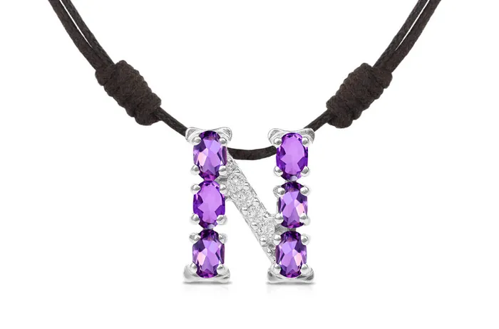 Albert Hern Necklaces Pendant Letter N Initial 18kt Gold
