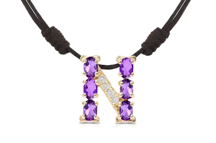 Albert Hern Necklaces Pendant Letter N Initial 18kt Gold