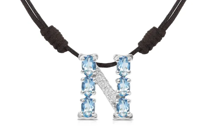 Albert Hern Necklaces Pendant Letter N Initial 18kt Gold