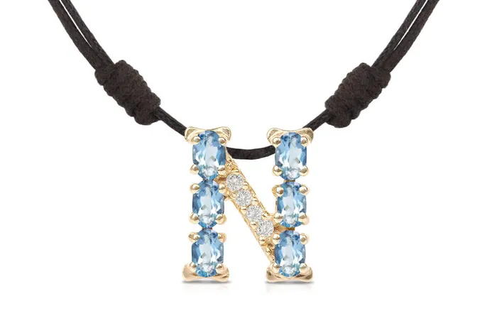 Albert Hern Necklaces Pendant Letter N Initial 18kt Gold